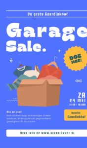 Garagesale aanstaande zaterdag 24 mei